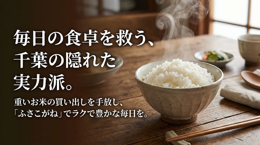 千葉県産の米「ふさこがね」をネット通販で手軽に購入することを勧めるアイキャッチ画像