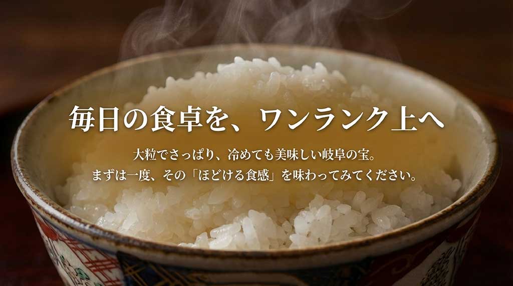 大粒でさっぱりした食感のハツシモを一度味わってほしいという締めくくりのメッセージ