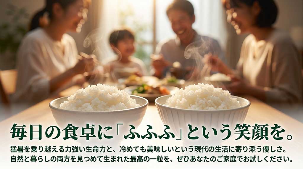 猛暑を乗り越える力強い生命力と、現代の生活に寄り添う美味しさを兼ね備えた最高の一粒のメッセージ