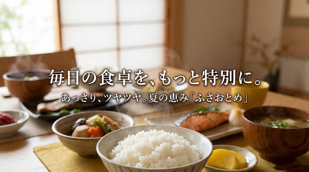 毎日の食卓をもっと特別に。あっさり、ツヤツヤ。夏の恵み「ふさおとめ」