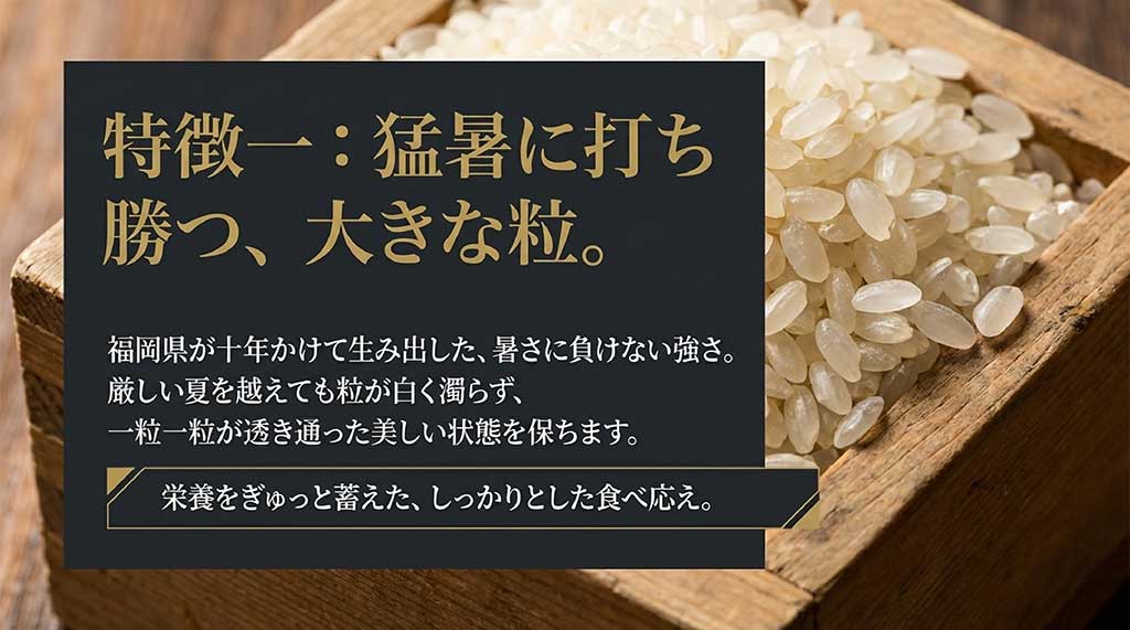 猛暑に負けない大粒の元気つくし：福岡県が10年かけて開発した透き通る美しい粒