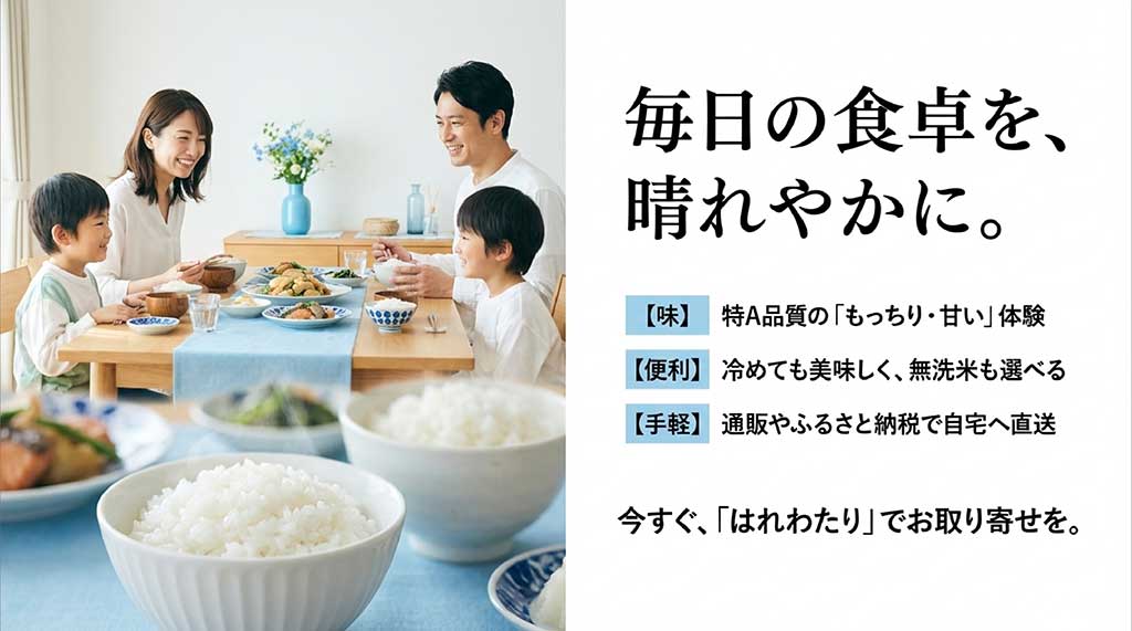 味の品質、冷めても美味しい利便性、通販の手軽さをまとめた最終スライド