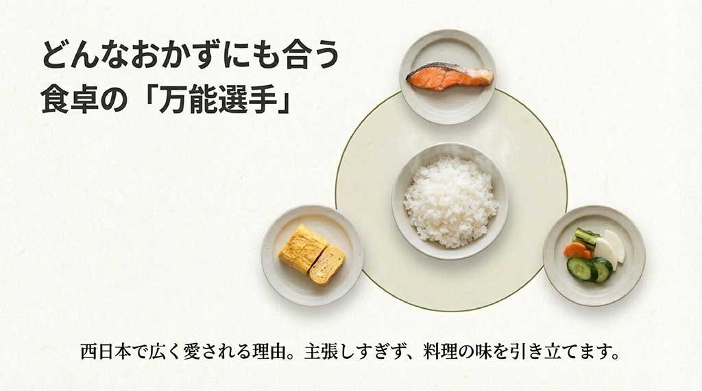 食卓の万能選手ヒノヒカリ。西日本で愛される、料理の味を引き立てる主張しすぎない特徴の解説