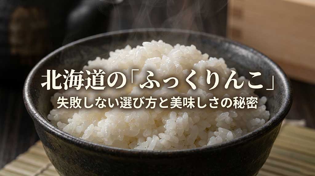 北海道のブランド米「ふっくりんこ」の失敗しない選び方と美味しさの秘密を解説するタイトルスライド