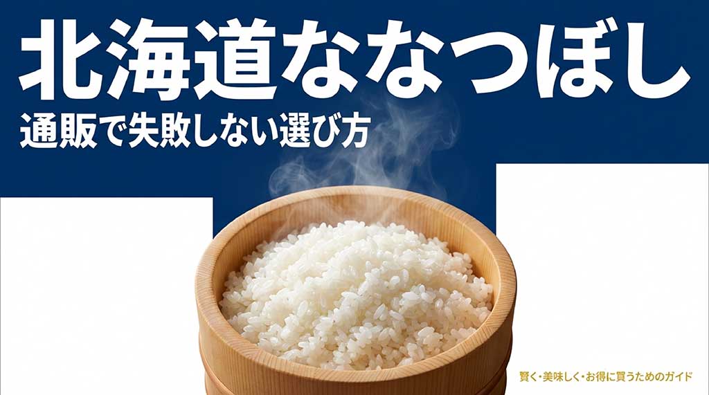 北海道産ななつぼしを賢く、美味しく、お得に買うための通販ガイドの表紙スライド