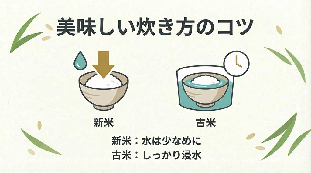 新米は水少なめ、古米はしっかり浸水させる美味しい炊き方のコツ