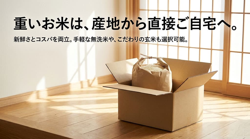 重いお米は、産地から直接ご自宅へ。新鮮さとコスパを両立