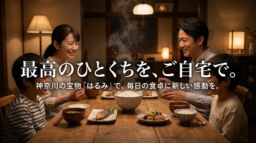 「最高のひとくちを、ご自宅で。」というメッセージと共に、毎日の食卓に感動を届けることを伝えるスライド