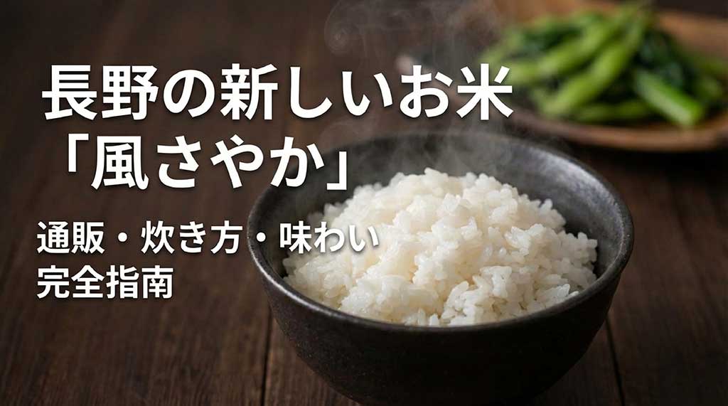 「長野の新しいお米 風さやか 通販・炊き方・味わい完全指南」と書かれたガイド資料の表紙画像