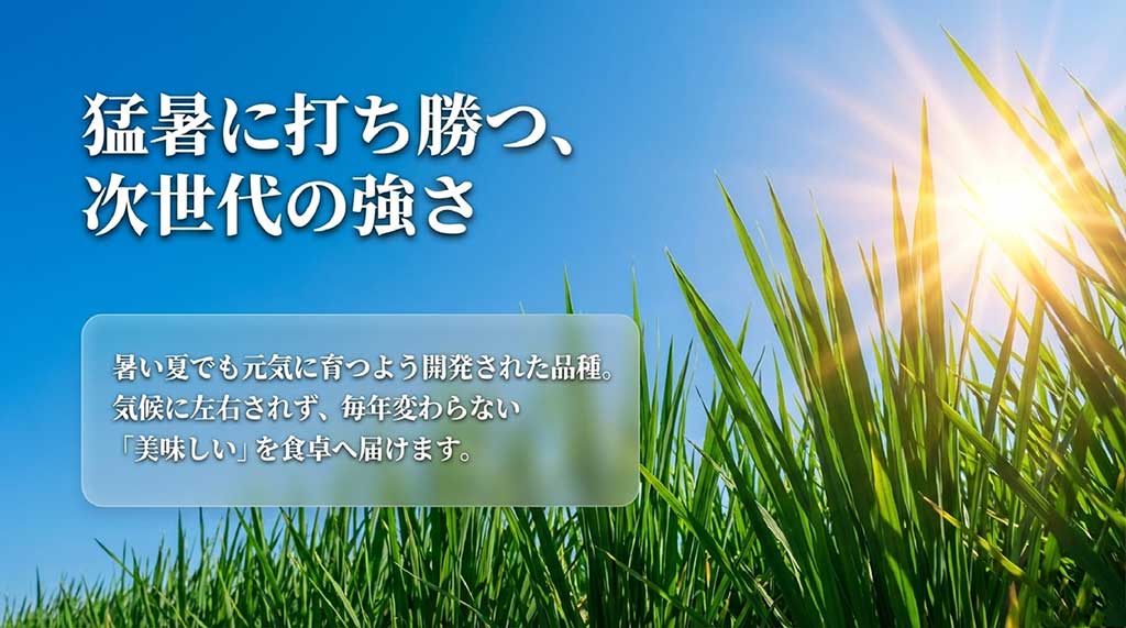 暑い夏でも元気に育ち、気候に左右されず毎年変わらない美味しさを届ける開発背景の解説
