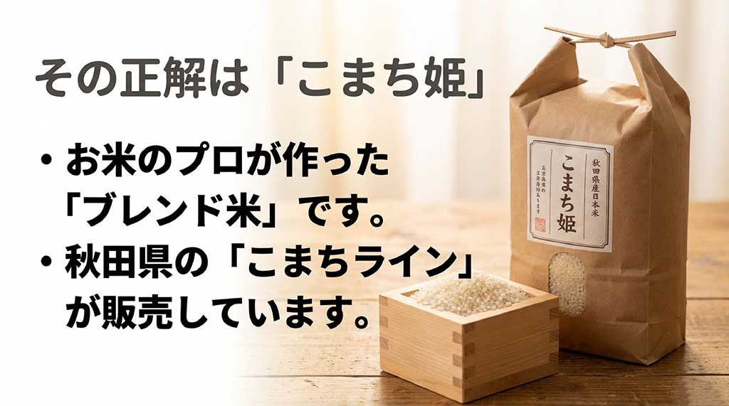 秋田県のこまちラインが販売する、お米のプロが作った秋田県産日本米のブレンド米「こまち姫」