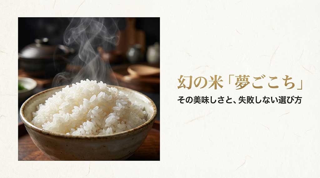 湯気が立ち昇る炊きたての白いご飯「夢ごこち」のイメージ画像