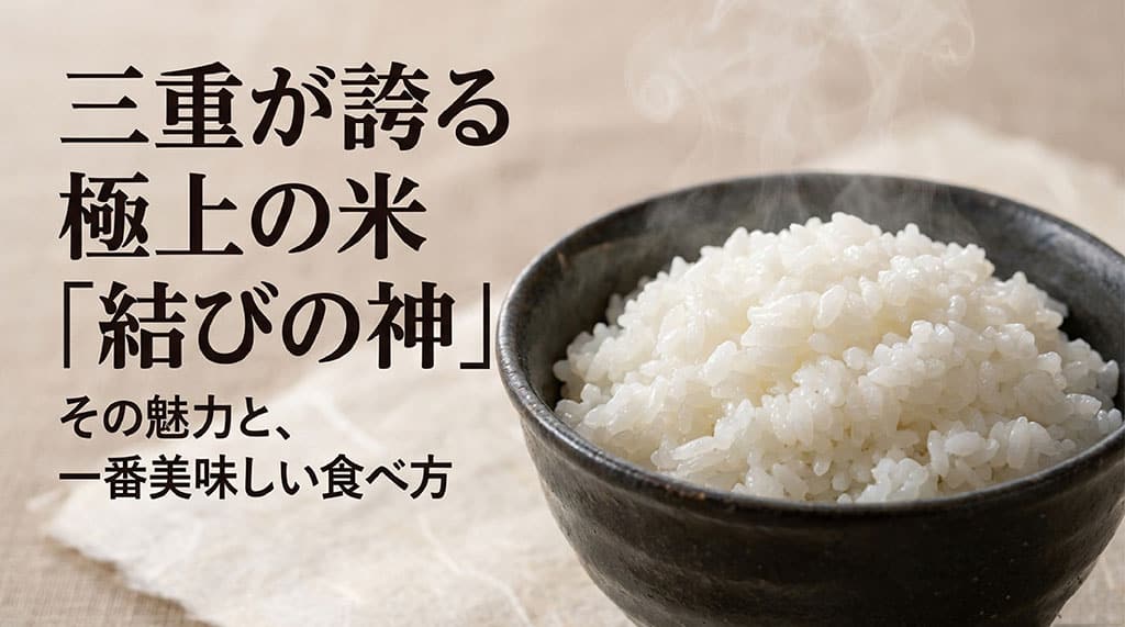 三重が誇る極上の米「結びの神」その魅力と、一番美味しい食べ方を紹介するスライドのサムネイル画像