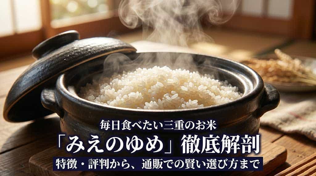 毎日食べたい三重のお米「みえのゆめ」の特徴や評判、通販での賢い選び方を徹底解剖するガイドの表紙スライド