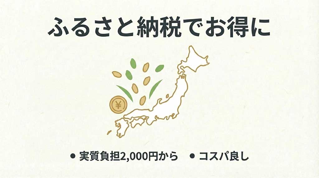 ふるさと納税でお得に。実質負担2000円からでコスパ良し