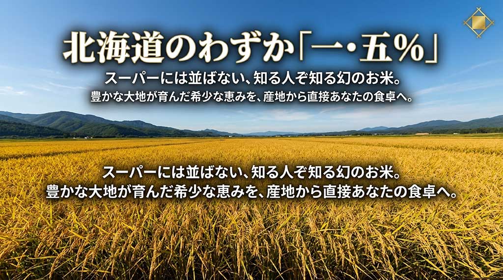 北海道での生産量がわずか1.5%と希少な「きたくりん」はスーパーには並ばない幻のお米