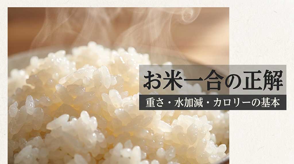 お米一合の正解、重さ・水加減・カロリーの基本を解説する画像