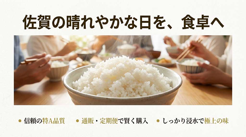 ご飯茶碗に盛られた炊きたてのさがびよりと食卓の風景。信頼の特A品質と賢い購入方法のまとめ