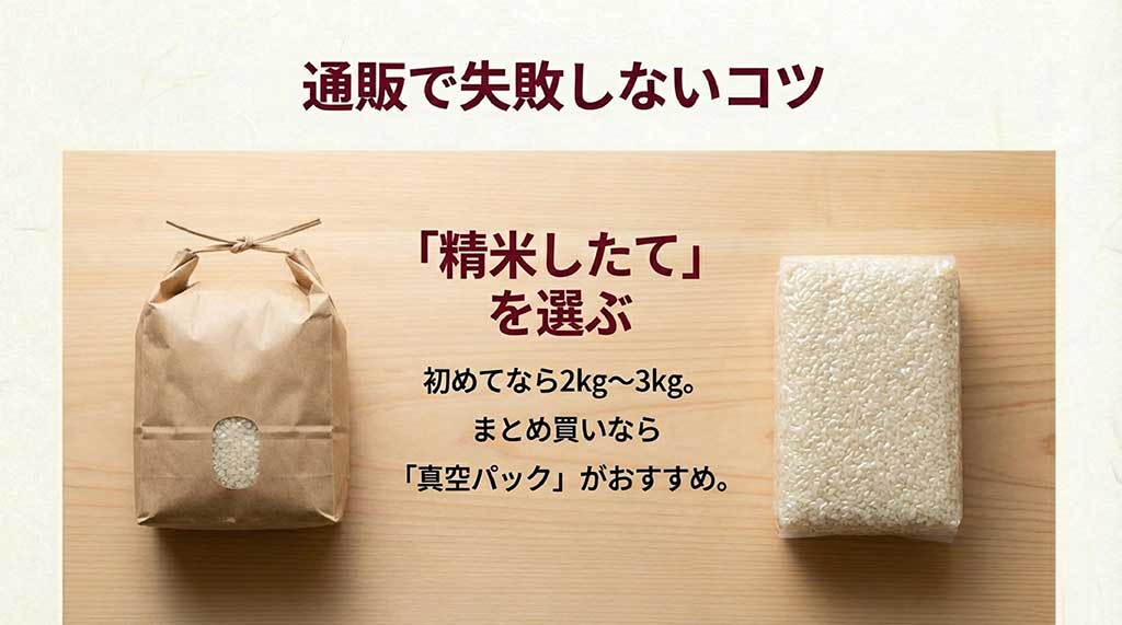 鮮度を保つ精米したて選びと、まとめ買い時の真空パックの推奨