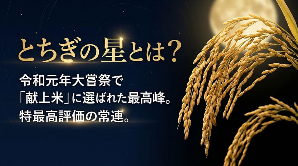 令和元年の大嘗祭で献上米に選ばれ、特A評価の常連である最高峰のお米「とちぎの星」の特徴