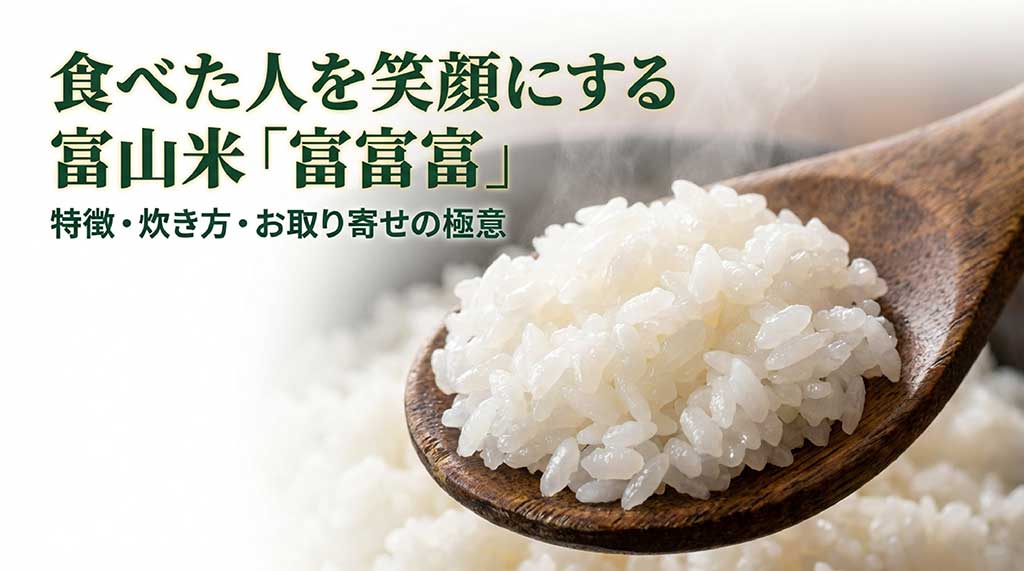食べた人を笑顔にする富山米「富富富」の特徴、炊き方、お取り寄せの極意を解説するメインビジュアル