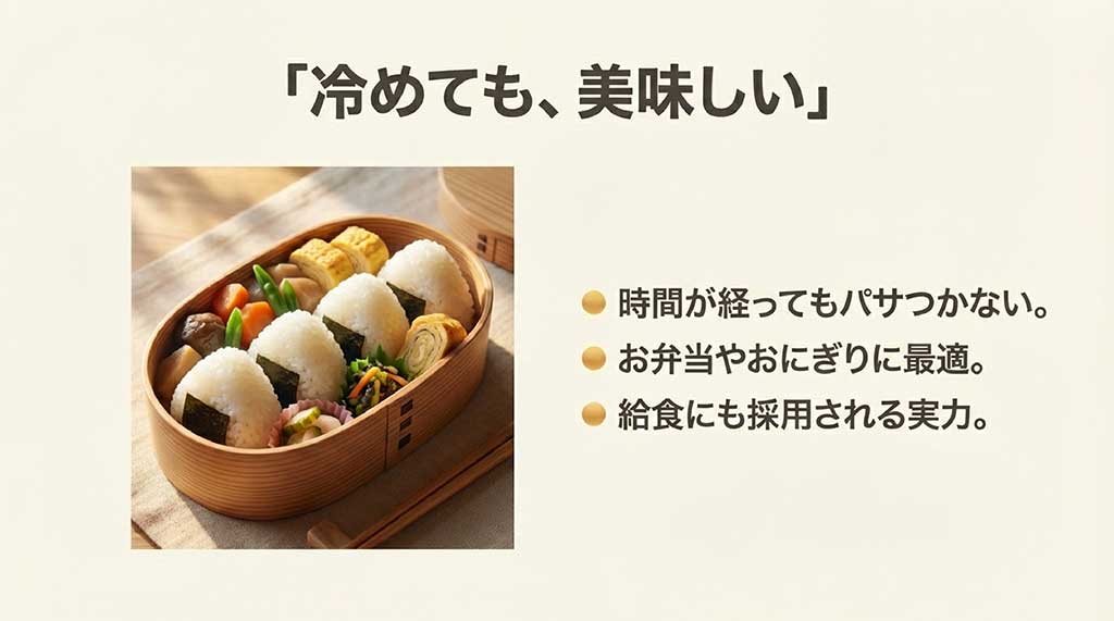 木のわっぱ弁当箱に詰められた美味しそうなおにぎりと、色とりどりの副菜