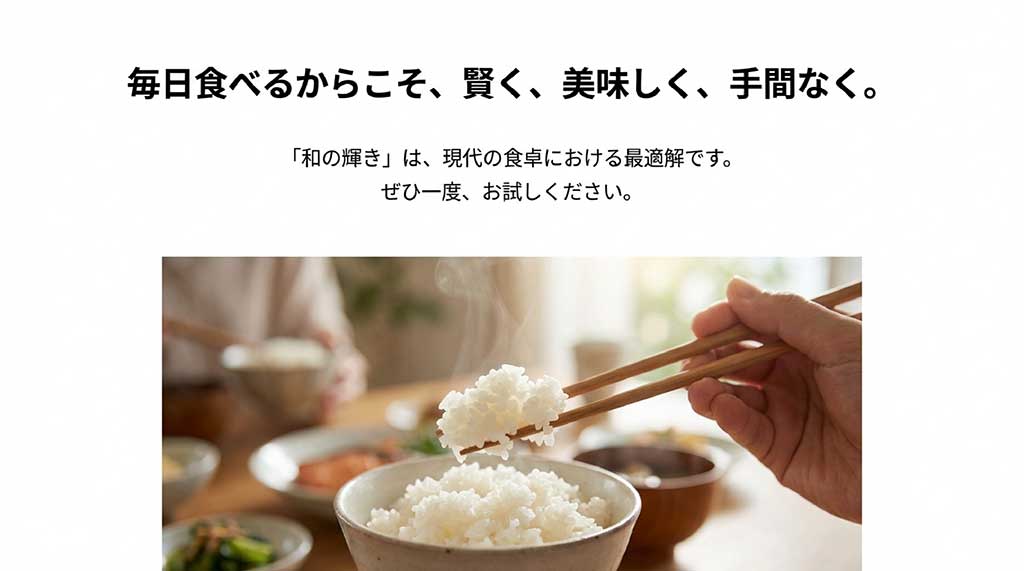 毎日食べるからこそ、賢く、美味しく、手間なく。現代の食卓における最適解としての「和の輝き」のまとめイメージ