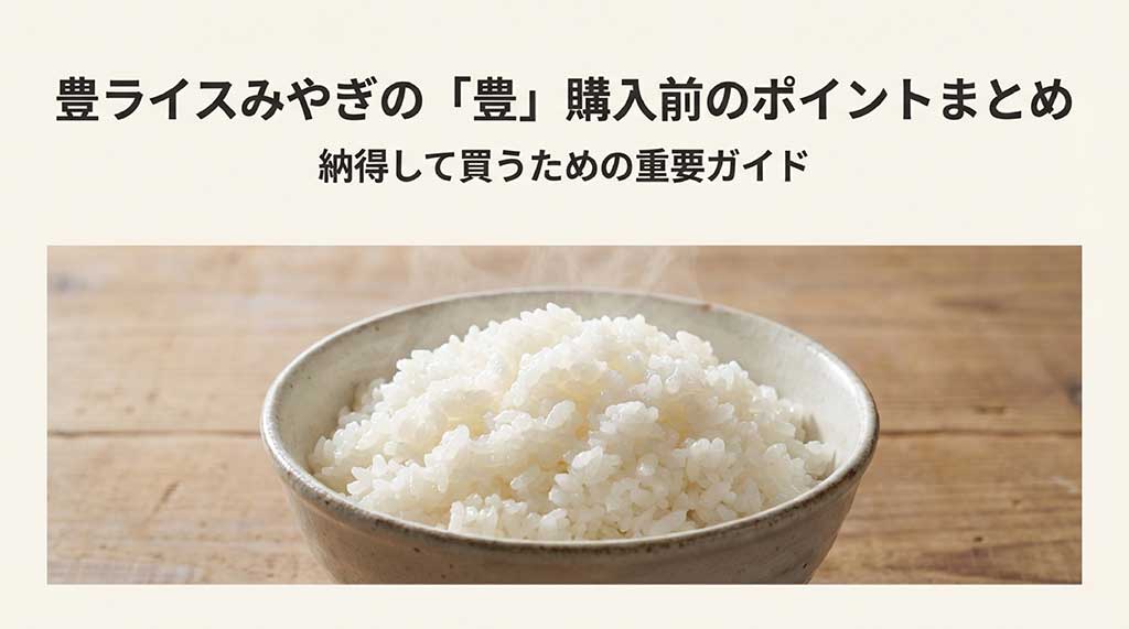 豊ライスみやぎのブレンド米「豊」を購入する前に知っておきたい重要ポイントをまとめたガイドの表紙